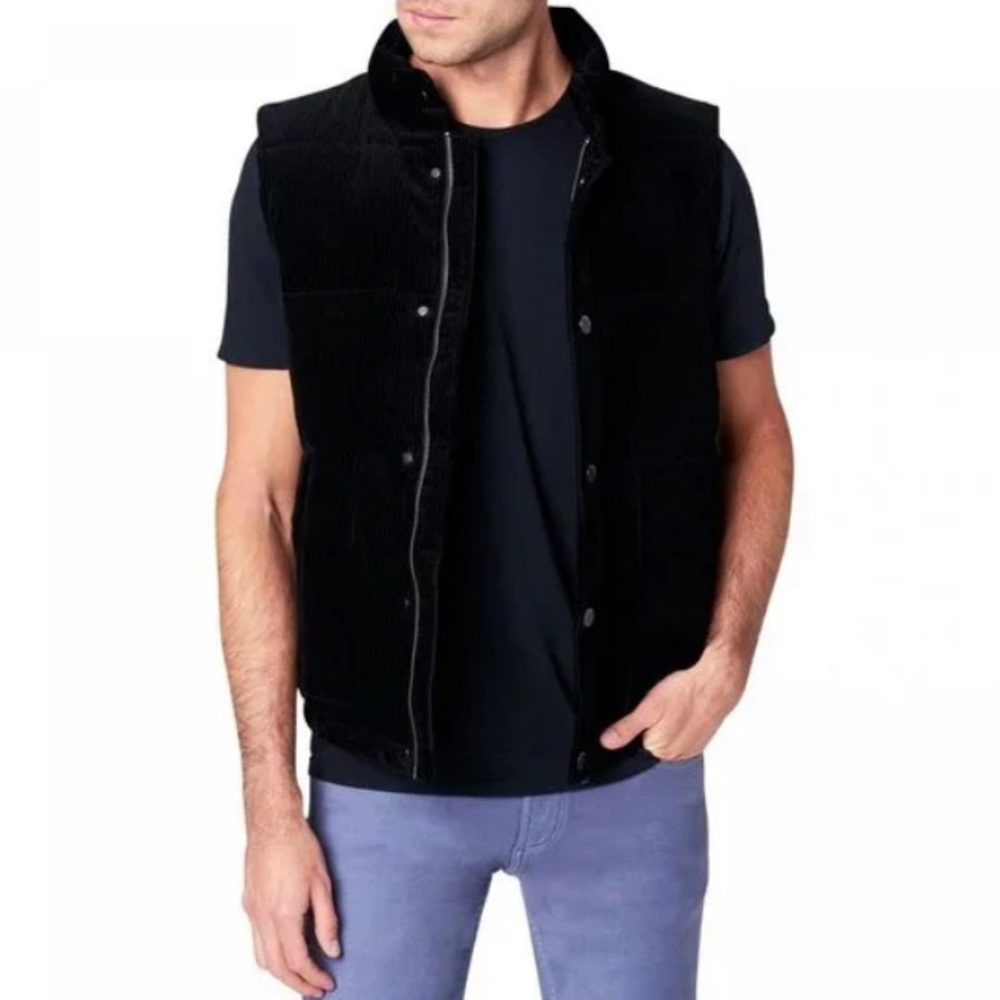 (A8) Blank NYC Corduroy Puffer Vest 46TM7071BL, Size Large, Black, NWT, Unisex